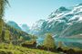 El Glaciar de Briksdal desde Nordfjordeid