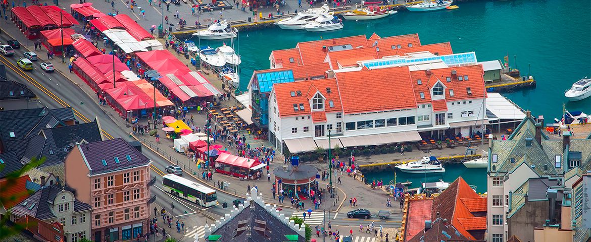 Bergen mercado y visita a la ciudad